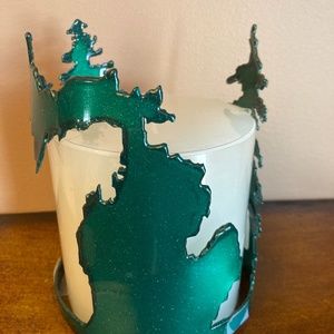 Metal candle wrap with candle